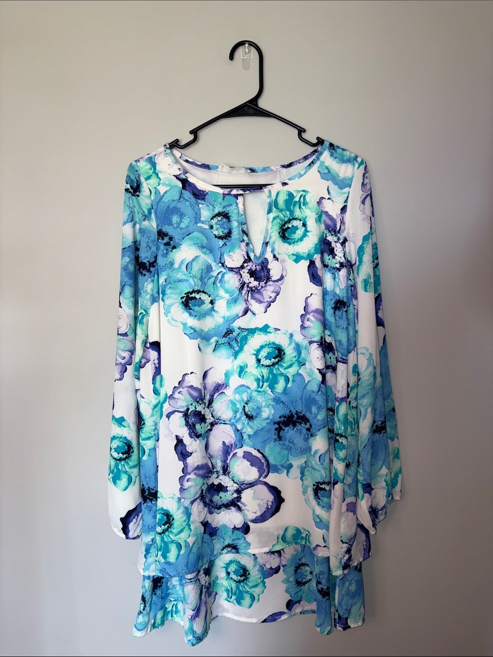 Gorgeous Peach Love Floral Design Layered Dress Medium